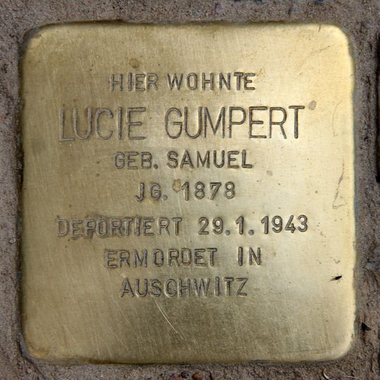 Stolperstein dedicated to Lucie Gumpert