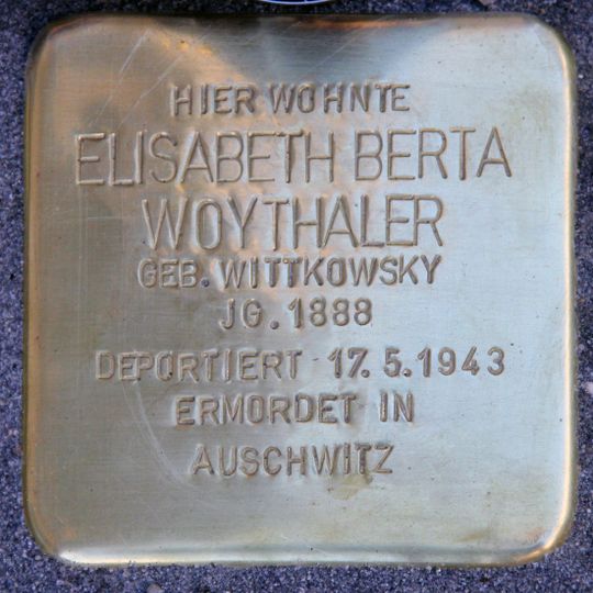 Stolperstein en memoria de Elisabeth Berta Woythaler