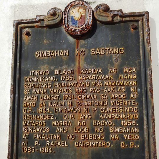 Church of Sabtang historical marker