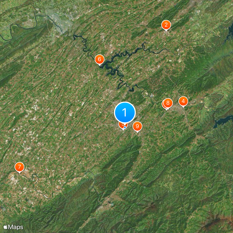 East Tennessee State University Map