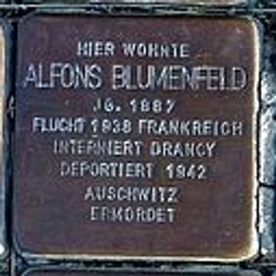Stolperstein à la mémoire de Alfons Blumenfeld