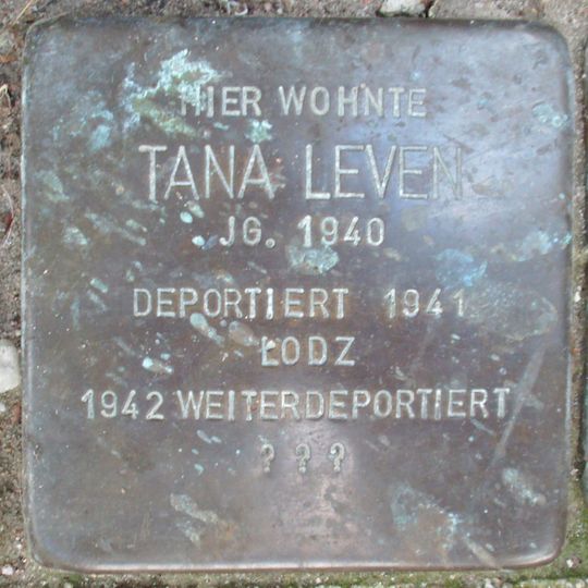 Stolperstein dedicated to Tana Leven