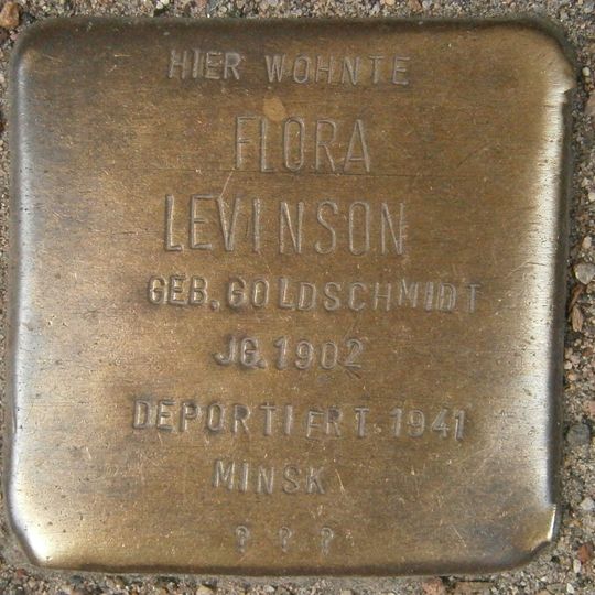Stolperstein dedicated to Flora Levinson