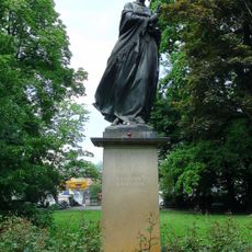 Statue of Božena Němcová at Slovanský ostrov