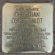 Stolperstein en memoria de Christian Osterwaldt