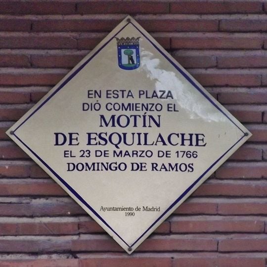 Placa conmemorativa del Motín de Esquilache