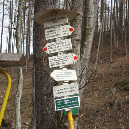 Rozcestník U Vlasáka - levý břeh