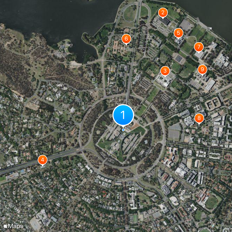 Parliament House Kaart