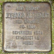 Stolperstein dedicated to Johanna Altgenug