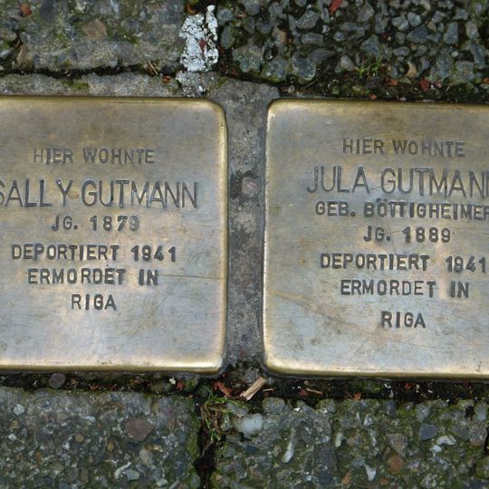 Stolperstein dedicated to Sally Gutmann