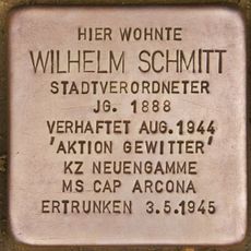 Stolperstein dedicated to Wilhelm Schmitt