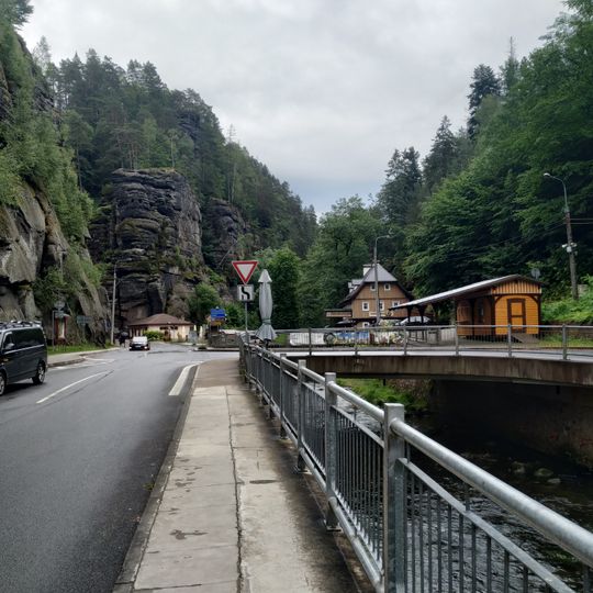 Most silnice III/25861 přes Kamenici v Hřensku