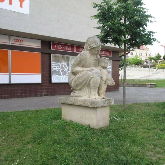 Socha u náměstí v Nepomuku