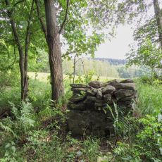 Torzo božích muk v Labi na okraji lesa