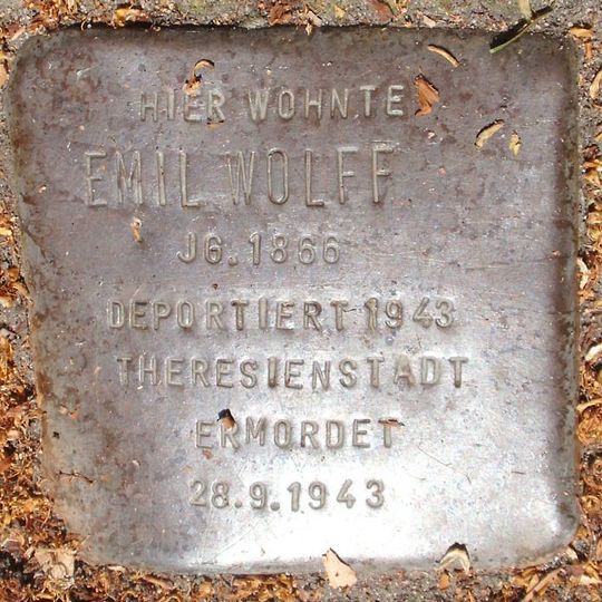 Stolperstein dedicated to Emil Wolff