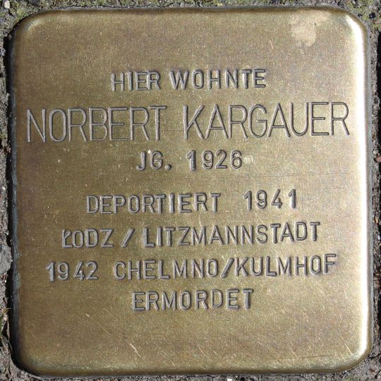 Stolperstein dedicated to Norbert Kargauer