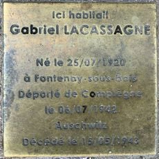 Stolperstein à la mémoire de Gabriel Lacassagne