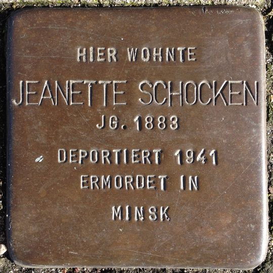 Stolperstein en memoria de Jeanette Schocken