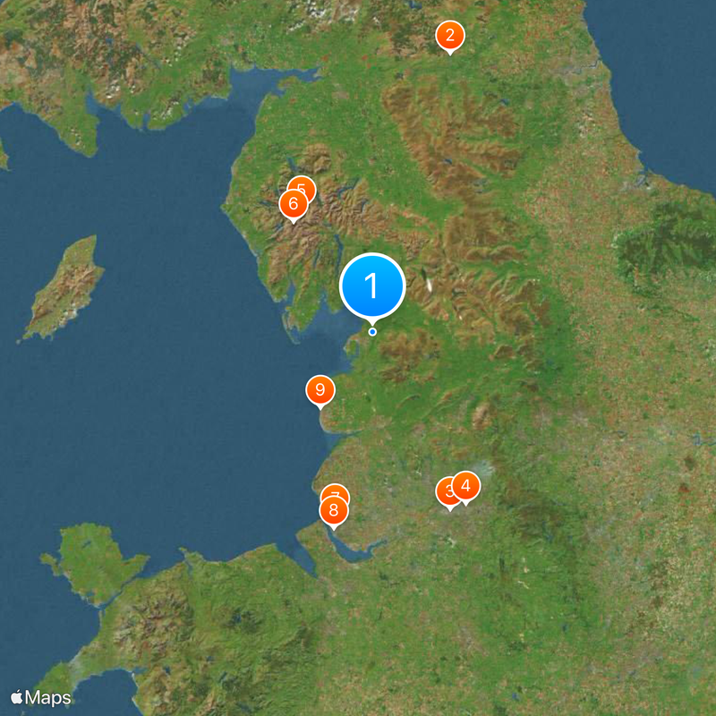Północno-zachodnia Anglia Mapa