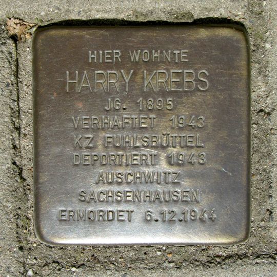 Stolperstein dedicated to Harry Krebs