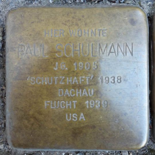 Stolperstein à la mémoire de Paul Schulmann
