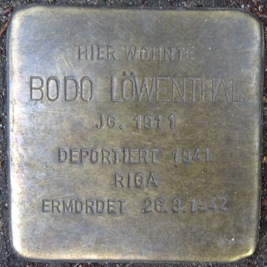 Stolperstein en memoria de Bodo Löwenthal