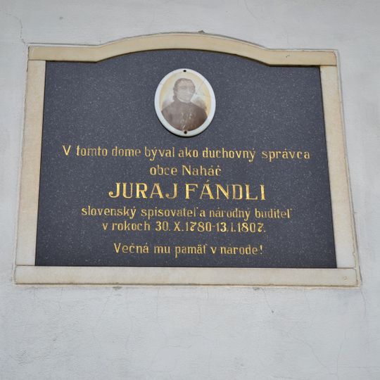 Pôsobisko v r. 1780-1807, tabuľa pamätná