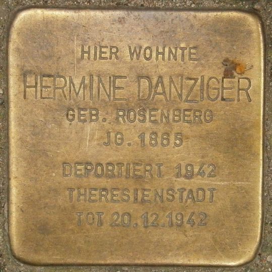 Stolperstein à la mémoire de Hermine Danziger
