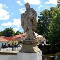 Socha svatého Jana Sarkandra na barokním mostě v Brtnici