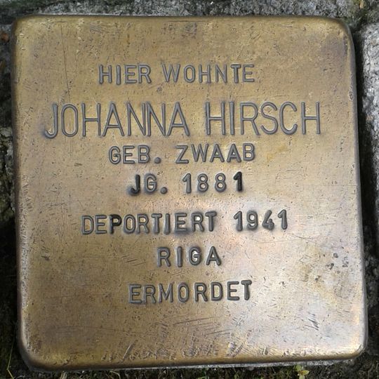 Stolperstein en memoria de Johanna Hirsch