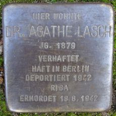 Stolperstein dedicated to Agathe Lasch