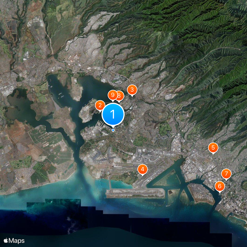 Base Naval de Pearl Harbor Mapa