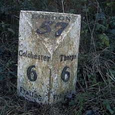 Mile Post On Southern Verge East Of Frating Lodge Tm 085232