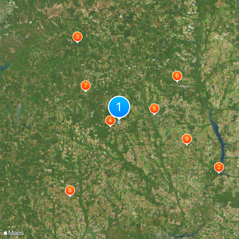 Jimmy Carter Peanut Statue Map