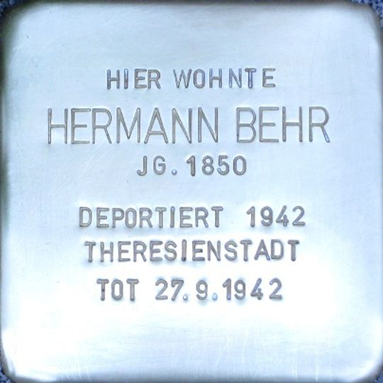 Stolperstein dedicated to Hermann Behr