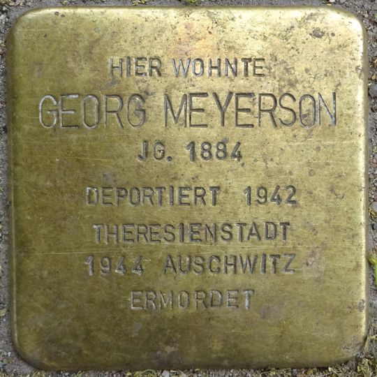 Stolperstein dedicated to Georg Meyerson