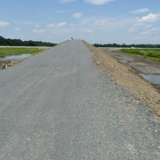 Most přes dálnici D1 severně od dvora Martinov v Dolní Lutyni