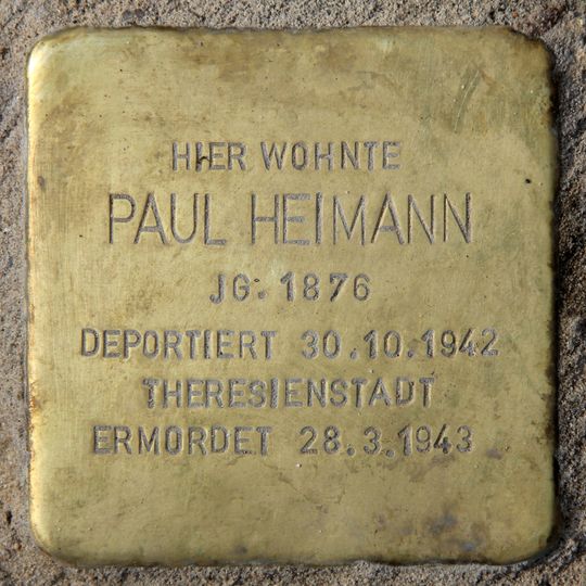 Stolperstein dedicated to Paul Heimann