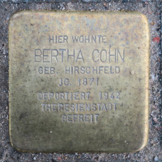 Stolperstein en memoria de Bertha Cohn