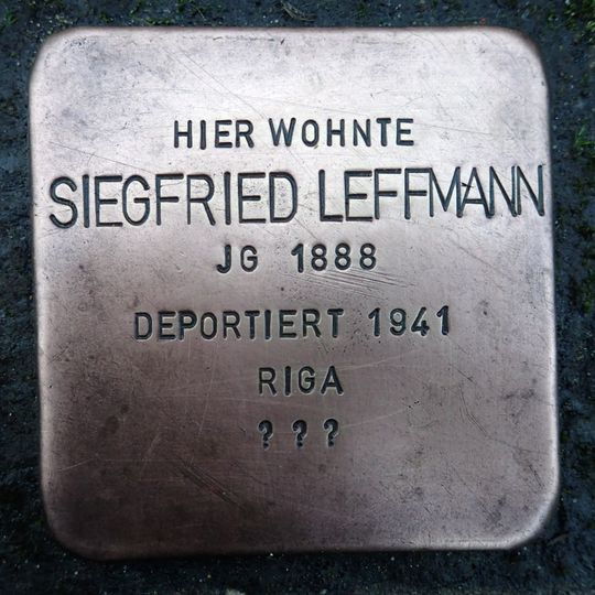 Stolperstein dedicated to Siegfried Leffmann