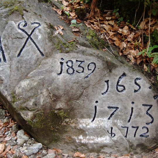 Grenzstein zur Markierung der Grenze von Kloster Benediktbeuern mit dem Landgericht Tölz