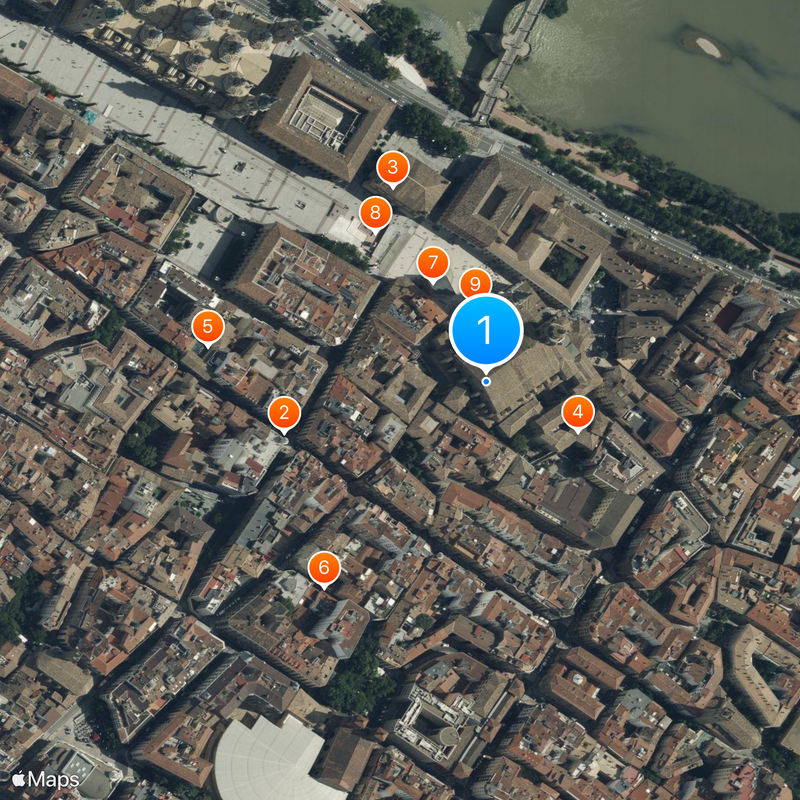 Cathedral of the Savior in his Epiphany of Zaragoza Map