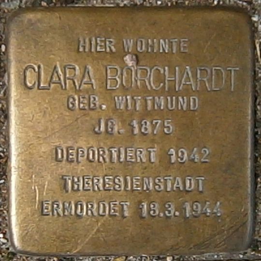 Stolperstein dedicated to Clara Borchardt
