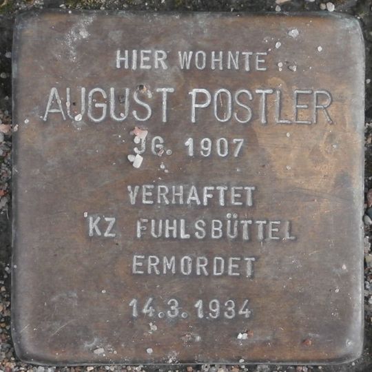 Stolperstein dedicated to August Postler