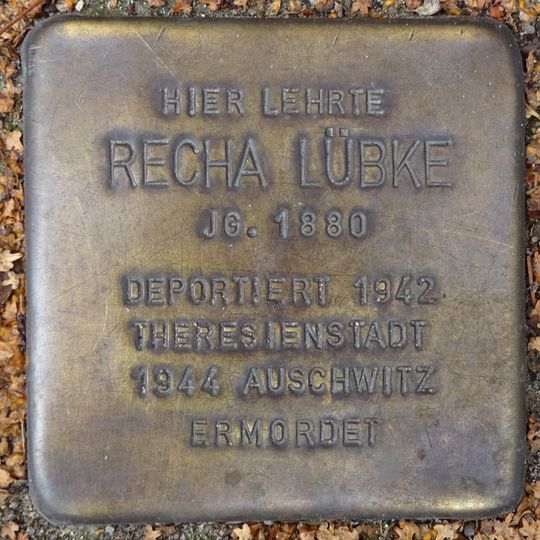 Stolperstein en memoria de Recha Lübke