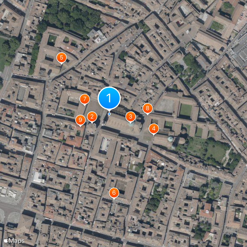 Katedra w Parmie Mapa