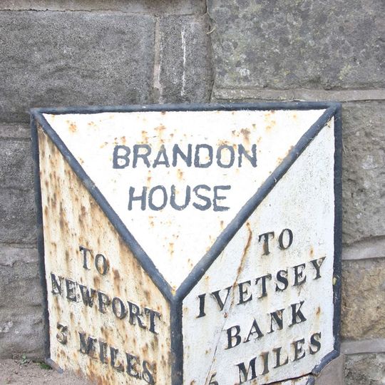 Milepost, Brandon House, E Woodcote Hall