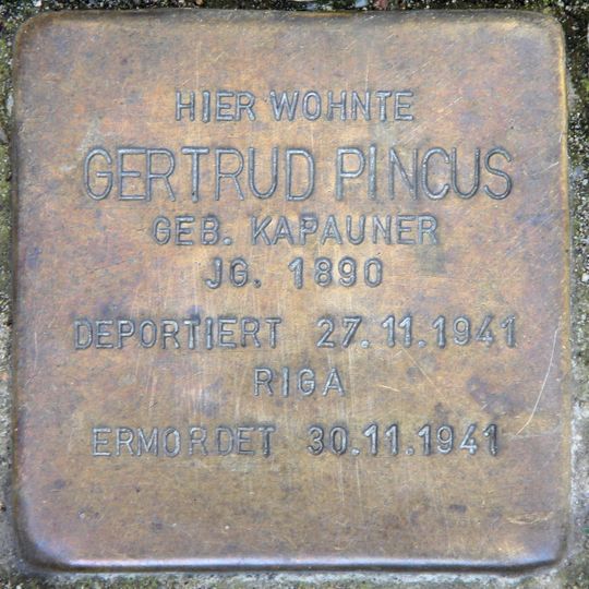 Stolperstein en memoria de Gertrud Pincus
