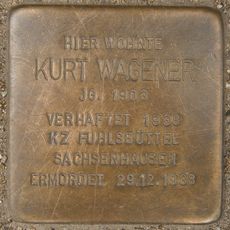 Stolperstein dedicated to Kurt Wagener