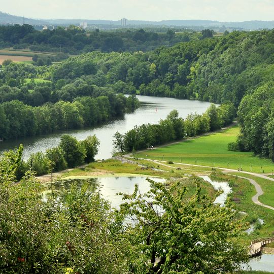 Neckartal zwischen den Neckarbrücken von Hochberg und Neckarweihingen mit Randgebieten, insbesondere Uhlberg, Lochholz und Beuzlen